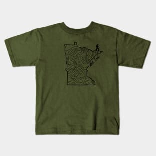 Get Lost Hiking Topographic Art Hike Minnesota State Map Kids T-Shirt